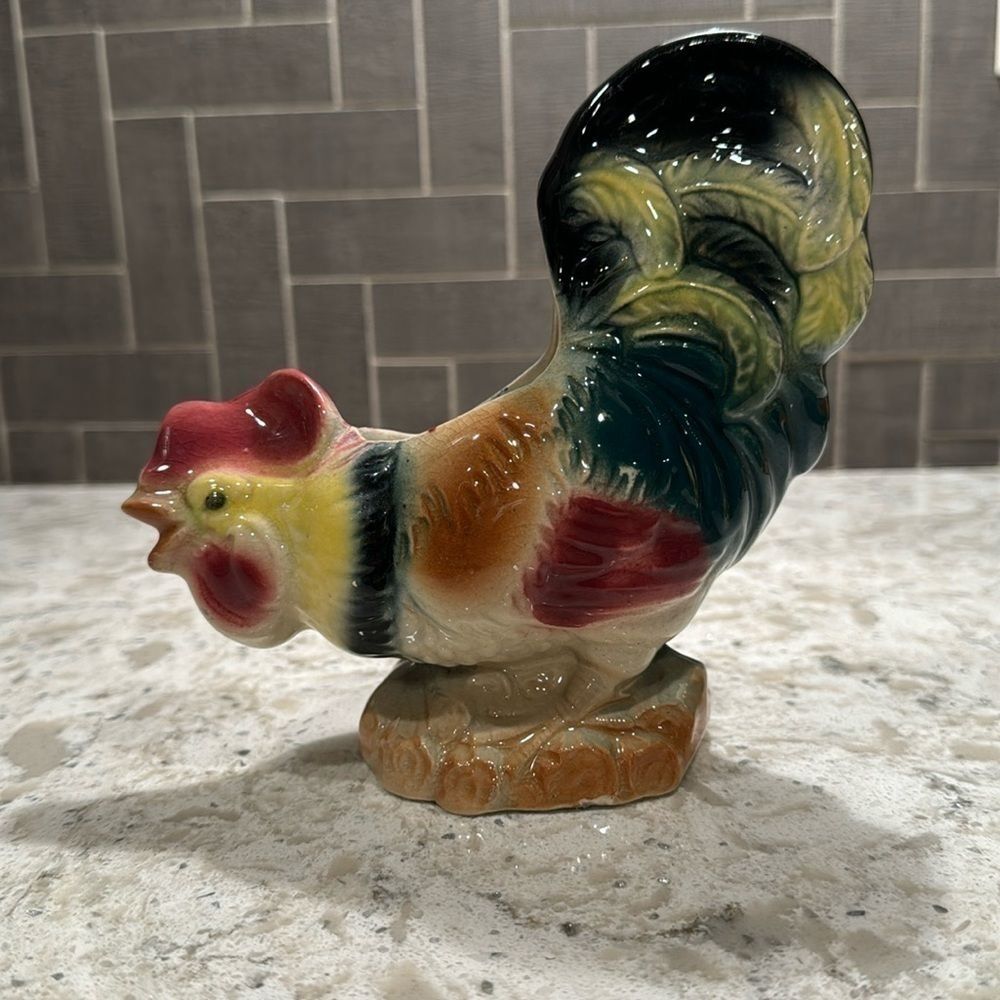 VINTAGE~ROYAL COPLEY ROOSTER~PORCELAIN PLANTER~JAPAN STAMPED ON BOTTOM~NICE~G13